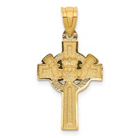 14K and White Rhodium Claddagh Cross Pendant view 4