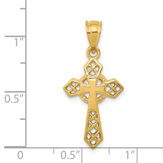 Gold Decorative Cross Pendant