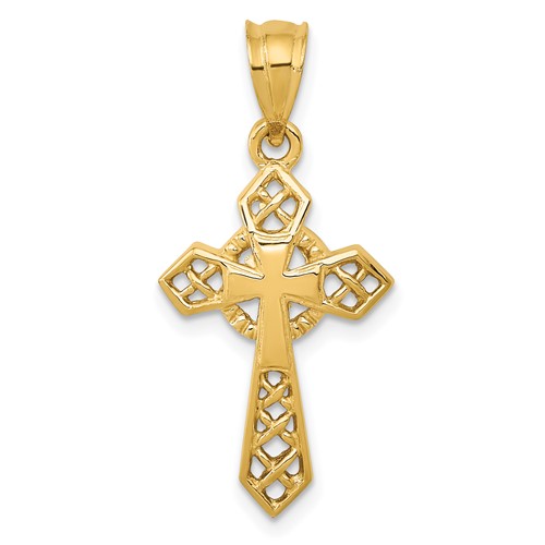 14K Yellow Gold Celtic Cross Pendant