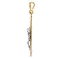 14K Two-tone Crucifix Pendant view 2