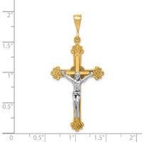 14K Two-tone Crucifix Pendant view 4