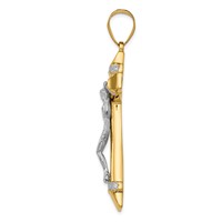 14K Two-tone CZ Crucifix Pendant view 2