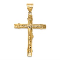 14K Two-tone CZ Crucifix Pendant view 3