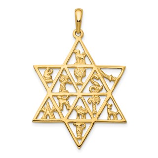 Gold Twelve Tribes Star of David Pendants