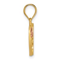 14K Two-Tone Heart Letter a Initial Pendant view 2