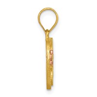 14K Two-Tone Heart Letter B Initial Pendant view 2