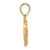 14K Two-Tone Heart Letter C Initial Pendant view 2