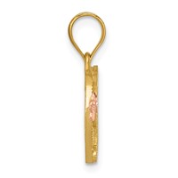 14K Two-Tone Heart Letter D Initial Pendant view 2