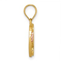 14K Two-Tone Heart Letter G Initial Pendant view 2