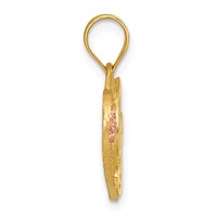 14K Two-Tone Heart Letter I Initial Pendant view 2