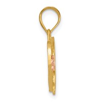 14K Two-Tone Heart Letter J Initial Pendant view 2