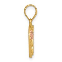 14K Yellow Gold Two-Tone Heart Letter K Initial Pendant view 2