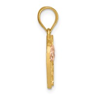 14K Yellow Gold Two-Tone Heart Letter L Initial Pendant view 2