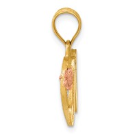 14K Two-Tone Heart Letter N Initial Pendant view 2