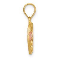 14K Two-Tone Heart Letter P Initial Pendant view 2