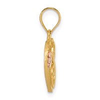 14K Two-Tone Heart Letter S Initial Pendant view 2