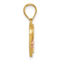 14K Two-Tone Heart Letter W Initial Pendant view 2