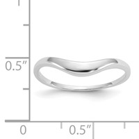 14K White Gold Polished Curve Ring view 3