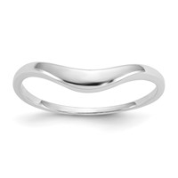 14K White Gold Polished Curve Ring view 1