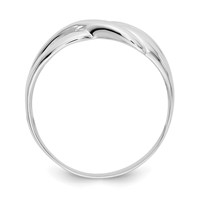 14K White Gold Polished X Dome Ring view 2