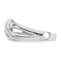 14K White Gold Polished X Dome Ring view 4