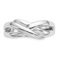 14K White Gold Polished X Dome Ring view 5