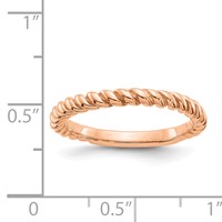 14K Rose Gold Polished Twisted Band view 2