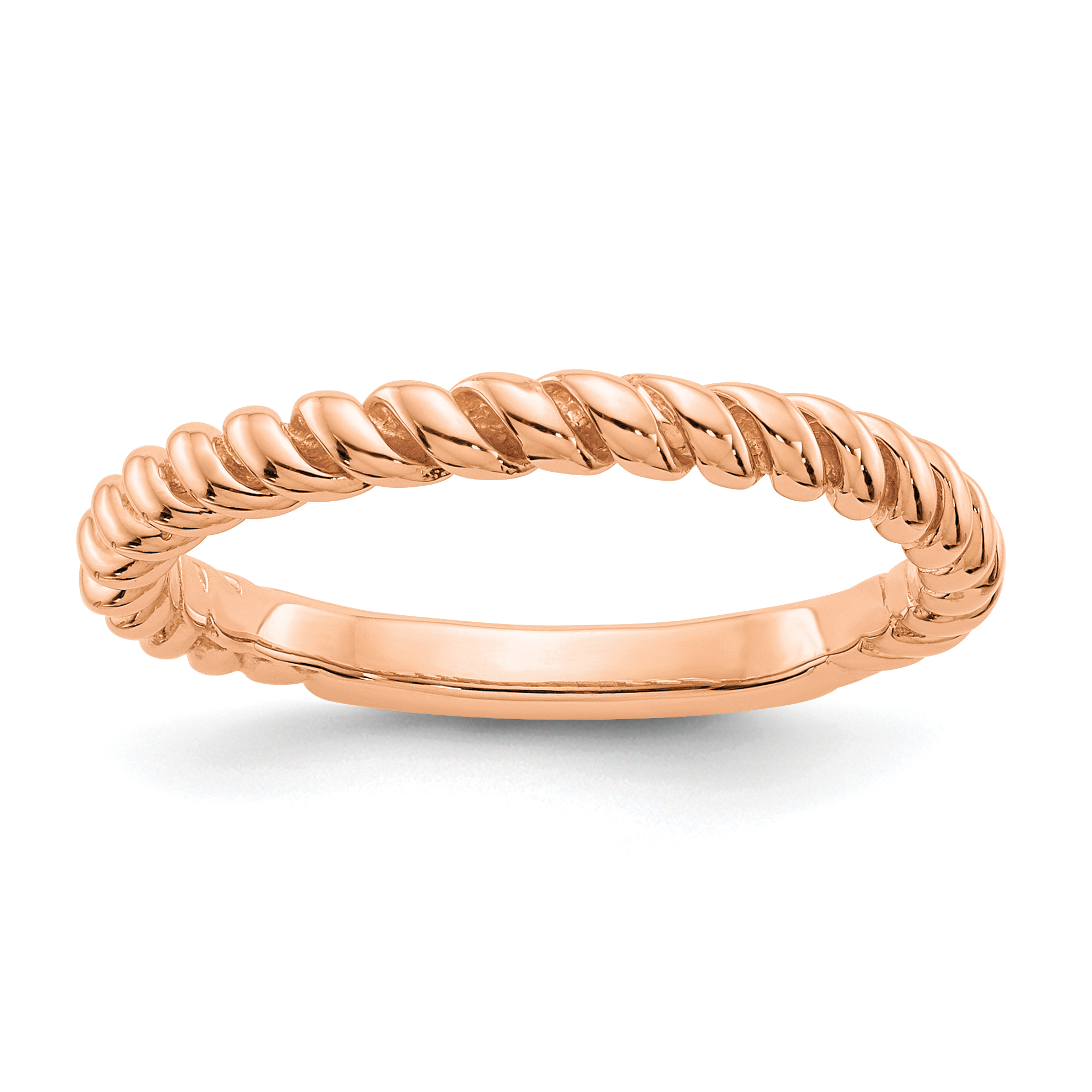 14k Rose Gold Polished Twisted Band (D907)