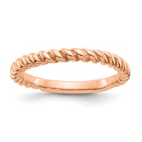 14K Rose Gold Polished Twisted Band view 1