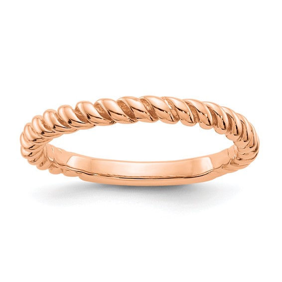 Gold Polished Twisted Band Ring