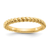 14K Yellow Gold Polished Twisted Band view 1