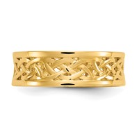 14K Polished Celtic Knot Band view 4