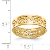 14K Polished Celtic Knot Band view 3
