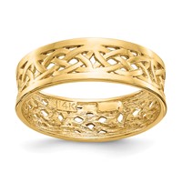 14K Polished Celtic Knot Band view 1