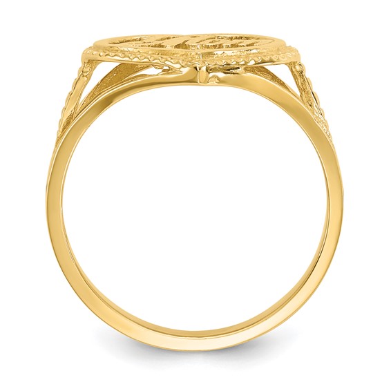 14k #1 MOM in Heart Ring