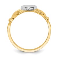 14K Two-tone Mens Polished Claddagh Ring view 2