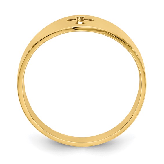 14k Polished Cut-out Cross Ring
