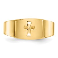 14K Yellow Gold Polished Cut-out Cross Ring view 5