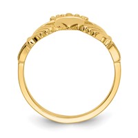 14K Yellow Gold Polished Claddagh Ring view 2