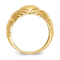 14K Yellow Gold Polished Mens Domed Claddagh Ring view 2