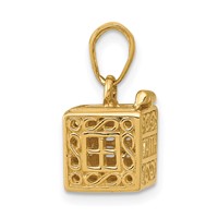 14K Yellow Gold 3-D Faith and Hope Opening Prayer Box Charm view 2
