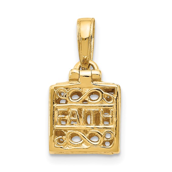 14K 3-D FAITH and HOPE Opening Prayer Box Charm