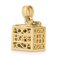14K Yellow Gold 3-D Faith and Hope Opening Prayer Box Charm view 5