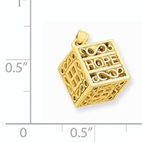 14K Yellow Gold 3-D Faith and Hope Opening Prayer Box Charm view 3