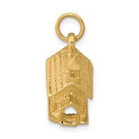 14K Yellow Gold 3-D Church Building Charm view 2