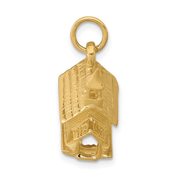 14k 3-D Church Building Charm