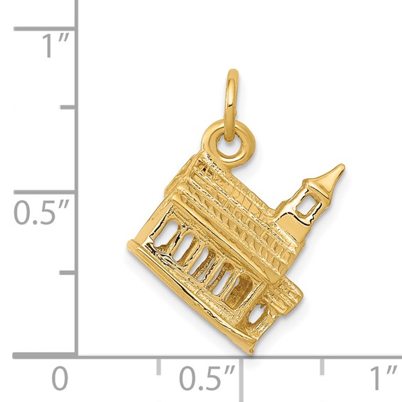 14k 3-D Church Building Charm