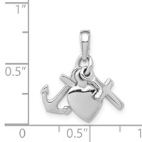 14K White Gold 3-D Faith, Hope and Charity Charm view 3