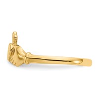14K Polished and Satin Claddagh Ring view 4