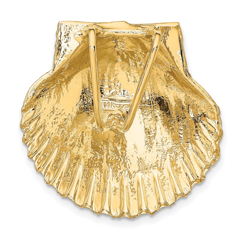 14K Fits Up To 8mm and 10mm Medium Scallop Shell Slide (D995)
